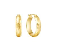 Orecchini a cerchio boho, da donna, per l'estate, motivo a rombi, in oro giallo, Oro giallo 18 carati, Nessuna pietra preziosa