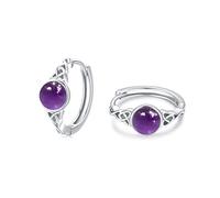 Orecchini a cerchio celtici con ametista orecchini a cerchio celtici in argento 925 con ametista per donne, ragazze, bambini