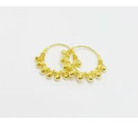 Orecchini a Cerchio Cerchietto Uomo Donna Argento 925% Dorati Pallini