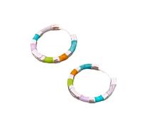 Orecchini a cerchio colorati a goccia con olio essenziale leggero gioielli delicati per le donne design unici accessori alla moda piccoli polsini dell'orecchio alla moda, Misura unica, come descritto