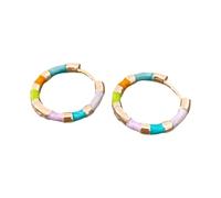 Orecchini a cerchio colorati a goccia con olio essenziale leggero gioielli delicati per le donne design unici accessori alla moda piccoli polsini dell'orecchio alla moda, Misura unica, come descritto