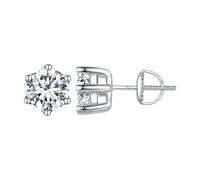 Orecchini a cerchio con angelo, in argento 925, rotondi, a forma di Lab Grown Or Natural Stud (IGI Certified 0.70 & Up) Popular Screw Back Earrings In Solid Gold 0.04 Ctw & Up For Her infila, Taglia