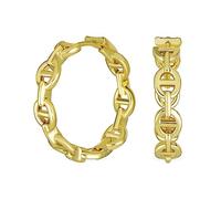 Orecchini a cerchio con catena mariner aperta a clip rotonda classica per donne, placcati in argento o oro 14K, 1,25 pollici.