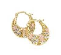Orecchini a cerchio con delicati fiori Huitan per donna, accessori di design per feste di anniversario, donna, tutti i giorni