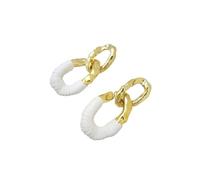 Orecchini a cerchio con design di nicchia in argento 925, orecchini in pelle esagerati in stile retrò Hong, donne personalizzate