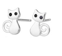 Orecchini a Cerchio con Gatto Scavato, Carino Regalo di Gioielli con Borchie per Gatti per Ragazze Durability