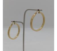 ORECCHINI A CERCHIO CON GRACA A SEZIONE QUADRATA ORO GIALLO 18KT 1,5 GR. (7401)