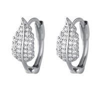 Orecchini a cerchio con perle grigie in argento Sterling CZ Hoop per donne piccoli orecchini a cerchio Huggie Rose orecchini in argento 925, Taglia unica, Rame, Nessuna pietra preziosa