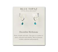Orecchini a cerchio con pietra portafortuna di dicembre creati con cristalli Blue Topaz Zircondia®
