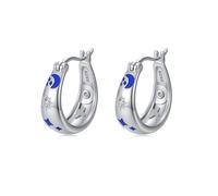 Orecchini a cerchio con sole e luna da donna, in argento Sterling 925, con luna e stella, con diamanti allevati in laboratorio, regalo di compleanno