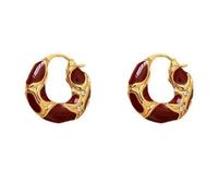 Orecchini a cerchio con stampa di leopardo a goccia orecchini a cerchio con sfumature dorate con smalto e accenti di cristallo Accessorio per vacanze, festival, feste, lavoro e vita quotidiana