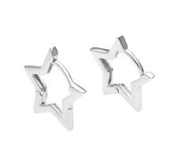 Orecchini a cerchio con stella triangolare, orecchini a cerchio geometrici in argento per ragazze, eleganti orecchini a cerchio in argento, regalo perfetto per compleanno e San Valentino, accessorio