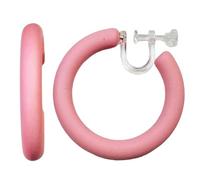 Orecchini a cerchio da 40 mm grandi, rosso, nero, bianco, a clip, per donne, verde, giallo, rosa, blu, comodi, non forati, 60 mm grandi, Resina, Non pietra preziosa