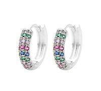 Orecchini a cerchio da donna a cerchio colorati con zirconi brillanti gioielli falena orecchini per le donne, Misura unica, Metallo, Nessuna pietra preziosa