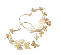 Orecchini a cerchio da donna a forma di cuore dorato con farfalla, eleganti gioielli per feste, matrimoni, eventi