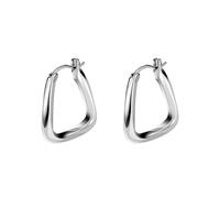 Orecchini a cerchio da donna, a forma di triangolo, irregolari, in argento, geometrici, ovali, con chiusura a scatto, stile moderno e minimalista