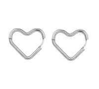 Orecchini a cerchio da donna, in acciaio inossidabile, forma geometrica, 2,5 mm, per gioielli di Capodanno, Acier inoxydable en forme de cœur, Acciaio inossidabile, Nessuna pietra preziosa