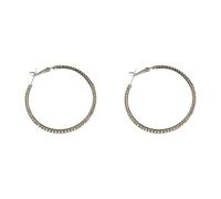 Orecchini a cerchio da donna, in argento, con pavé di zirconi cubici aperti a forma di C, gioielli scintillanti per feste e abbigliamento formale