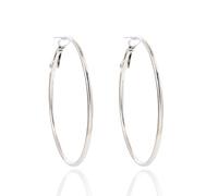 Orecchini a cerchio da donna in argento, grandi, 70 mm, senza fine, sottili, alla moda ed eleganti, ipoallergenici