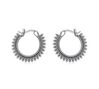 Orecchini a cerchio da donna in argento Sterling Parigi Boemia Boho Huggie orecchini a cerchio per uomini adolescenti ragazze gioielli regalo di compleanno di Natale