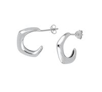 Orecchini a cerchio da donna, in argento Sterling S925, a forma di C, per anniversario, Silber, Argento sterling, Nessuna pietra preziosa