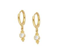 Orecchini a cerchio da donna in argento Sterling S925, con ciondolo rotondo in ossido di zirconio, per festa della mamma, gioielli, Or, Argento sterling, Zirconia cubica