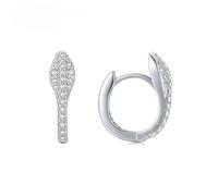 Orecchini a cerchio, da donna, in argento Sterling S925, con zirconi, a forma di serpente, 17 mm, per la festa del papà