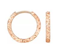Orecchini a cerchio da donna, in oro rosa, stile vintage, con rombi, idea regalo per il 18° compleanno, ragazza, oro rosa 9 K, Senza Gemstone