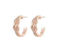 Orecchini a cerchio da donna, placcati in oro rosa, con nodo e zirconia cubica, eleganti gioielli infinito