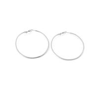 Orecchini a cerchio da donna, semplici orecchini da donna, 40/50/60 mm, in acciaio inox, acciaio inox, Nessuna pietra preziosa