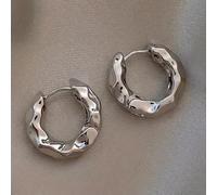 Orecchini a cerchio dal design irregolare per le donne lucidi versatili accessori per le orecchie gioielli moderni per feste