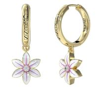 Orecchini A Cerchio donna Guess Loto bianco in Acciaio - Cristalli