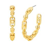 Michael Kors Orecchini a cerchio Premium Astor Link da donna in ottone color oro, MKJ8358710