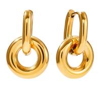 Orecchini a cerchio doppi in acciaio inox, gioielli portatili da donna, idea regalo, gioielli minimalisti, m, come descritto