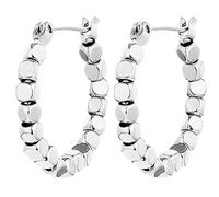 Orecchini a cerchio geometrici placcati in oro 18 carati, minimalisti, delicati con cubi d'argento, perline quadrate, gioielli alla moda, regalo di anniversario e compleanno