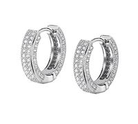Orecchini a cerchio ghiacciato zirconia cubica Huggie cartilagine cuff Diamond ipoallergenic 14k. Orecchini rotondi di lusso placcati Gioielli regalo per uomini donne