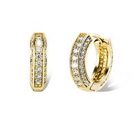 Orecchini a cerchio ghiacciato zirconia cubica Huggie cartilagine cuff Diamond ipoallergenico 14k. Orecchini rotondi di lusso placcati Dono di gioielli per uomini, rame, zirconia cubica