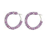 Orecchini a cerchio giganti avvolti in oro placcato, con strass, per donne e ragazze, in acciaio chirurgico, Taglia unica, Lega di acciaio, Nessuna pietra preziosa