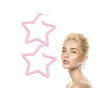 Orecchini a cerchio grande stella - Divertenti orecchini pendenti in acrilico,Orecchini per spettacoli teatrali per feste anni '80, graziosi orecchini a cerchio per donna, orecchini pendenti