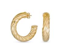 Orecchini A Cerchio Grandi Leggeri E Spessi Intrecciati In Corda Dal Classico Stile Per Donne Adolescenti Placcati In Oro Giallo In Ottone Di 1.5 Pollici Di Diametro.