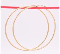 Orecchini A Cerchio Grandi Semplici Lucidi In Oro Giallo 14K 2Mm X 70Mm 2 3/4"