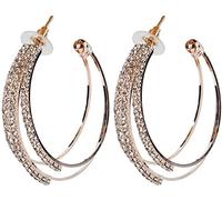 Orecchini a Cerchio Grandi Traforati da Donna Orecchini Pendenti a Cerchio con Orecchio Chic, Oro Rosa Lovely And Professional