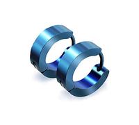 Orecchini a cerchio in acciaio inox per uomo e donna, argento/nero/blu, ipoallergenici, alla moda, stile punk, orecchini semplici ed eleganti, regalo per lui e lei di compleanno, Argento