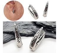 Orecchini a cerchio in acciaio lavorato per uomo cerchietti particolari da donna