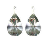 Orecchini a cerchio in acrilico per le donne orecchini pendenti in oro moda boho orecchini pendenti due cigni argento ipoallergenico orecchini a goccia gioielli regalo San Valentino, One Size, Nessuna