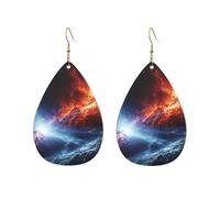Orecchini a cerchio in acrilico per le donne orecchini pendenti in oro moda boho orecchini pendenti spazio esterno stelle argento ipoallergenico orecchini a goccia gioielli regalo San Valentino, One