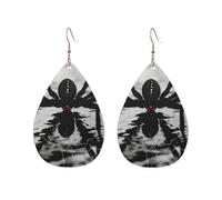 Orecchini a cerchio in acrilico per le donne orecchini pendenti in oro moda boho orecchini pendenti ragno nero ipoallergenico argento orecchini a goccia gioielli regalo San Valentino, One Size