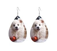 Orecchini a cerchio in acrilico per le donne orecchini pendenti in oro moda boho orecchini pendenti Merry Christmas White Snow Dog ipoallergenico argento orecchini a goccia gioielli regalo San
