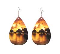 Orecchini a cerchio in acrilico per le donne orecchini pendenti in oro moda boho orecchini pendenti Tahiti Resort tramonto Peel argento ipoallergenico orecchini a goccia gioielli regalo San Valentino
