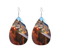 Orecchini a cerchio in acrilico per le donne orecchini pendenti in oro moda boho orecchini pendenti Positano mare tramonto argento ipoallergenico orecchini a goccia gioielli regalo San Valentino, One